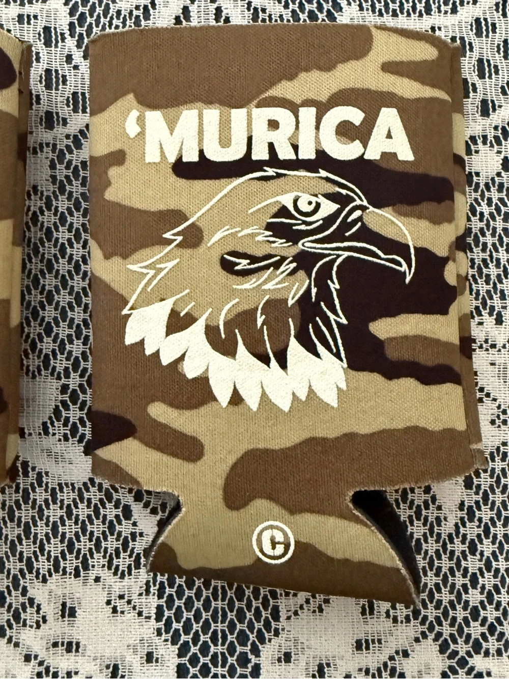 'MURICA Patriotic Camo Eagle Can Cooler - Set of 2 Coozies